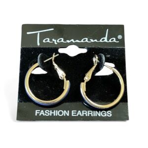 Gold and Blue Hoop Earrings — Taramanda